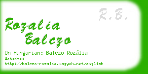 rozalia balczo business card