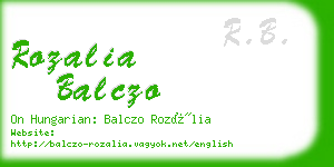 rozalia balczo business card